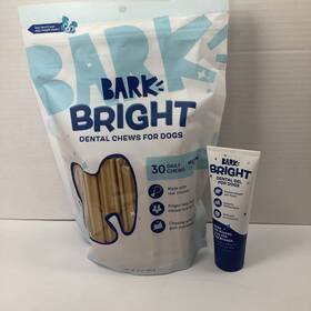 Barkbox 840134667225 Bark Bright Dog Dental Kit 30 Chew Sticks Medium Toothpaste Exp 3/27