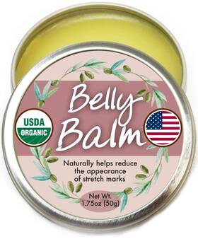 Barker Goods Bbb 001 Organic Belly Balm - Natural Made In Usa And Usda Certified Stretch Mark Crea