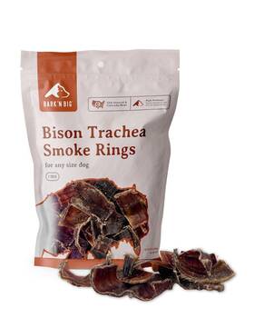 Barkn Big 817894017867 Barkftn Bison Trachea Dog Chews Natural For 10 Ounce Pack Of 1