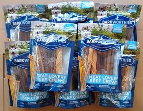Barkworthies 840139123030 Lot Of 80 Meat Lovers Beef Dog Chews Sticks All Natural Exp 03/28