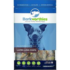 86104 Barkworthies All Natural Lamb Lung Chips Dog Treats 6 Oz