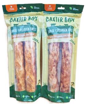 B10ccs02 Baxter Boy Beef And Chicken Lrg 10in Large Collagen Rolls Chews Treats For Dogs Ttl 4