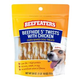 348800 Beefeaters Beefhide 5 Inch Twists With Chicken 26oz