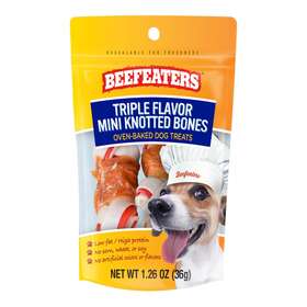 348836 Beefeaters Triple Flavor Mini Knot Bones 1.26oz Case Of 12