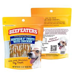 348856 Beefeaters Beefhide 5in Twist With Real Chicken 36oz Protein-rich Dog Treats For Clean