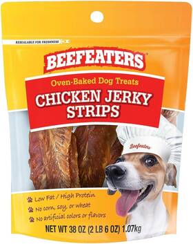 348859 Beefeaters Chicken Jerky Strips For Dogs Dog Treat. 100% Real Breast