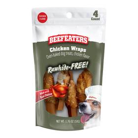 348898 Beefeaters Chicken Wraps Rawhide Free 4ct Case Of 12