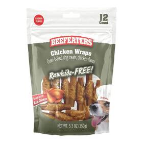 Beefeaters 812639025732 Dog Treats - Chicken Wraps Rawhide Free 12ct Real And Vege