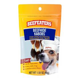 Beefeaters 813471019224 Dog Treats - Beefhide Kabobs 1.58oz Case Of 12 Baked Food With Real Ch