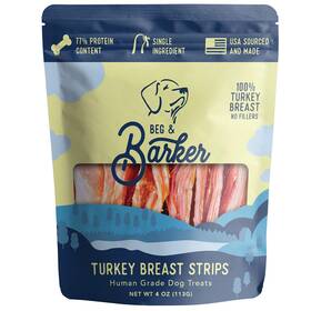 Beg & Barker 850025546010 Turkey Jerky For Dogs 4 Ounce Pack Of 1 - Dog Training Treats Natural Do