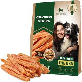 Beloved Pets 313053454417 Dog Treats Chicken Jerky Strips 11 Oz - Human Grade Meat Sticks N