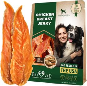 Beloved Pets 744759808790 Chicken Jerky Dog Treats 11 Oz - All Natural And Healthy Snacks For