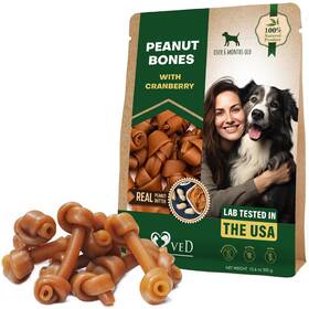 Beloved Pets 850034323572 Dog Peanut Butter Bones With Cranberry And Rawhide Free Chew Treats - Pet Natur