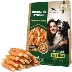 Beloved Pets 850034323848 Dog Treats Biscuits Sticks Chicken Wrapped Human Grade Meat 11 Oz - Natural D