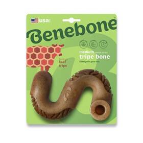 520244 Benebone Brown Tripe Bone Chew Dog Toy Medium 1 Pk