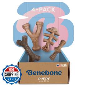 B0f7t7dx95 Benebone Puppy 4-pack Chew Toys - Usa Made For Dogs 30lbs And Under