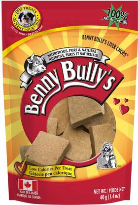 Benny Bullys 776310042145 Chops Beef Liver Dog Treats Freeze-dried Low Fat High Energy And Nutrient Ri