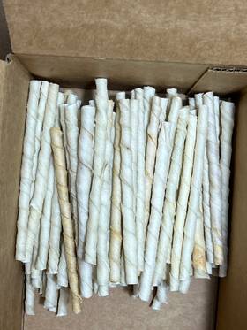 Bio03 Benty America 100 Pcs Of 5 Inch X 3/16 White Natural Twist Stick