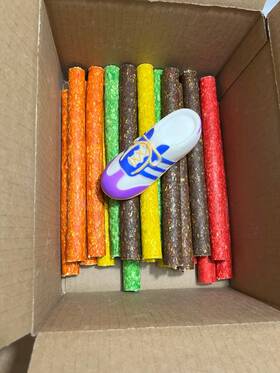 Bio713m Benty America 20 Pcs Of 10 Inch X 1 Assorted Colored Extruded Rawhide Beef Munch Stick