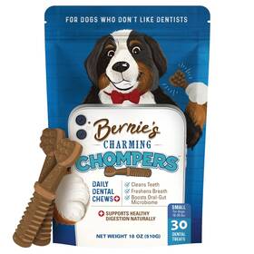 Bernies 697937084984 Charming Chompers - Daily Dental Chews For Dogs 15-25 Lbs. 30 Count Clean