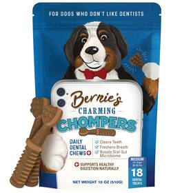 Bernies 697937151679 Charming Chompers - Daily Dental Chews For Dogs 26-50 Lbs. 18 Count Clean