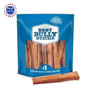 1832285 Best Bully Sticks Thick 6 Inch 10 Count Dogs Pack Natural Grass-fed Beef Single