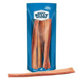 1832612 Best Bully Sticks Natural Jumbo For Large Dogs 12 Inch 4 Count