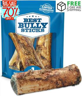 Best Bully Sticks 445019487405 Large Marrow Bones For Dogs Grass-fed Beef Long-lasting Big 5-6 Inch Dog