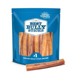 E-706 Best Bully Sticks 6 Inch Jumbo For Dogs - 12 Count Pack Of 1 Natural Grass-fed