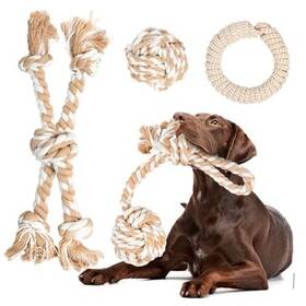 Drt03 Best-run Technology Co. Ltd Heavy Duty Dog Rope Toys For Aggressive Chewers 4pcs Pack 4 Styles Set