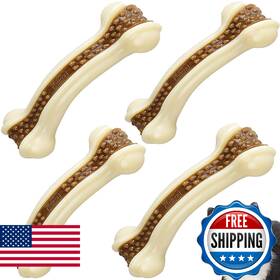B0f8yqfnkl Betteprod Dog Bones Chew Toys For Aggressive Chewers 4 Pack Real Beef Flavor Indestructib