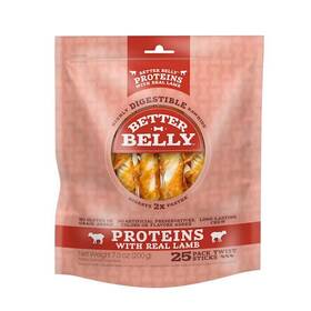 Better Belly 091093944401 Highly Digestible Rawhide Twist Sticks Chews 25 Count Pack Of 1