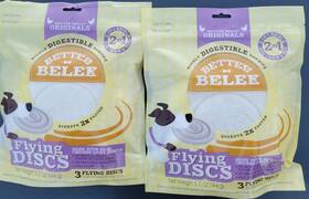 Better Belly 091093946139 2 Packs Flying Disc In 1 Dog Digestible Rawhide Edible Chew Toy