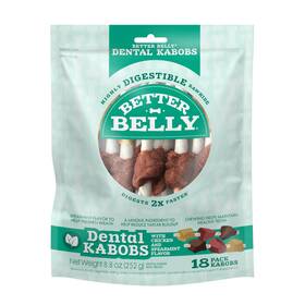 Better Belly 091093946986 Dental Kabobs Dog Chews With Breath-freshening Spearmint 18 Count