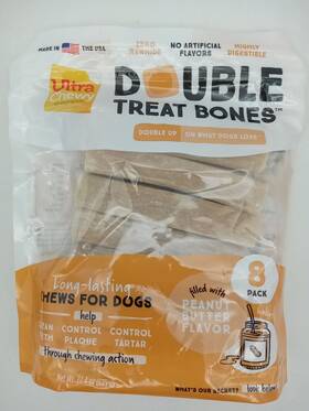 Big Heart Pet Brand 877869008023 Ultra Chewy Double Treat Bones Peanut Butter Dental Dog Chews 22.4oz Bag Bb 8/25