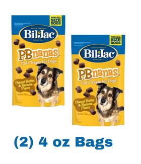 Blj-008 Bil-jac Biljac Pbnanas Soft Treats For Dogs - Peanut Butter Banana Flavor. 2 4 Oz Bags