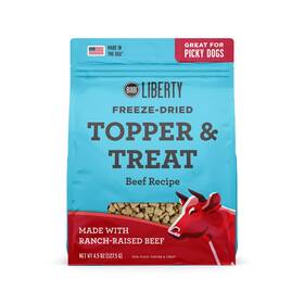 Bix.fd.lib.top.bf.4.5oz Bixbi Liberty Freeze Dried Dog Food Topper Treat Beef Recipe 4.5 Oz - 98% M
