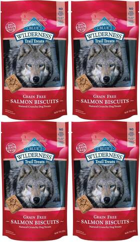 Blue Buffalo 445030454455 Wilderness Trail Treats Grain Free Salmon Biscuits Dog 40 Oz