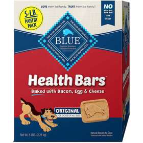 Blue Buffalo 445056054042 Health Bars Crunchy Dog Treat Biscuits Bacon Egg Cheese 5 Lbs