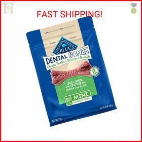 Blue Buffalo 802676798935 Dental Bones Mini Natural Chew Dog Treats Bag Value Pack