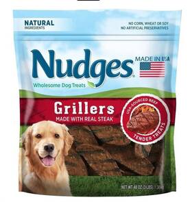 804300 Blue Buffalo Nudges Grillers Natural Dog Treats Steak Flavored 48 Oz