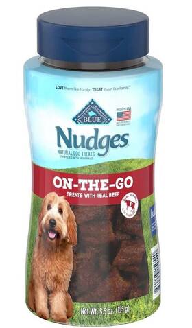 804675 Blue Buffalo Nudges Bite-size Chewy Dog Treats With Real Usa Beef Made Natural Ingredie
