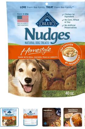 805165 Blue Buffalo Nudges Homestyle Chicken Peas And Carrots Natural Dogtreats 40 Oz