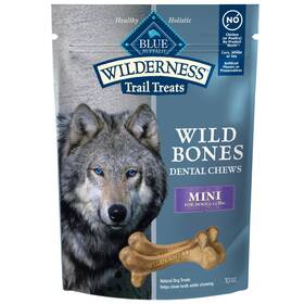 Blue Buffalo 840243101504 Wilderness Wild Bones Mini Dental Chews Dog Treats 10oz Grain-free