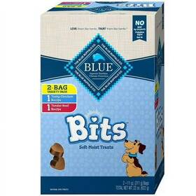 Blue Buffalo 840243140145 Bits Natural Soft-moist Training Dog Treats Variety Pack 2
