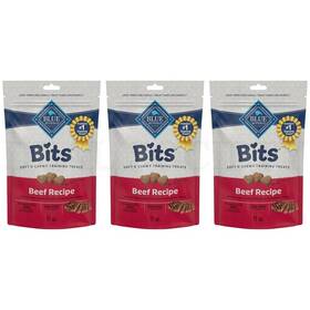 Blue Buffalo 840243142767 Bits Soft Dog Treats For Training Beef Recipe 11oz Lot Of 3