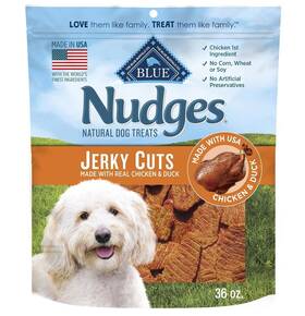 Blue Buffalo 840243147748 Nudges Jerky Cuts Natural Dog Treats Chicken And Duck 36oz