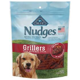 Blue Buffalo 840243147809 Nudges Grillers Natural Dog Treats Steak 10oz Bag