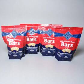 Blue Buffalo 840243156115 4pc Lot Red White And Bars Oatmeal Dog Biscuits X4 Bb 4-2026