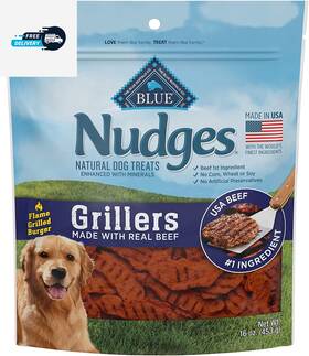 Blue Buffalo Company Ltd 726084140950 Nudges Grillers Natural Dog Treats Beef 16oz Bag
